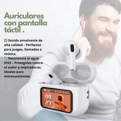 Rofee A70- Auriculares con pantalla táctil